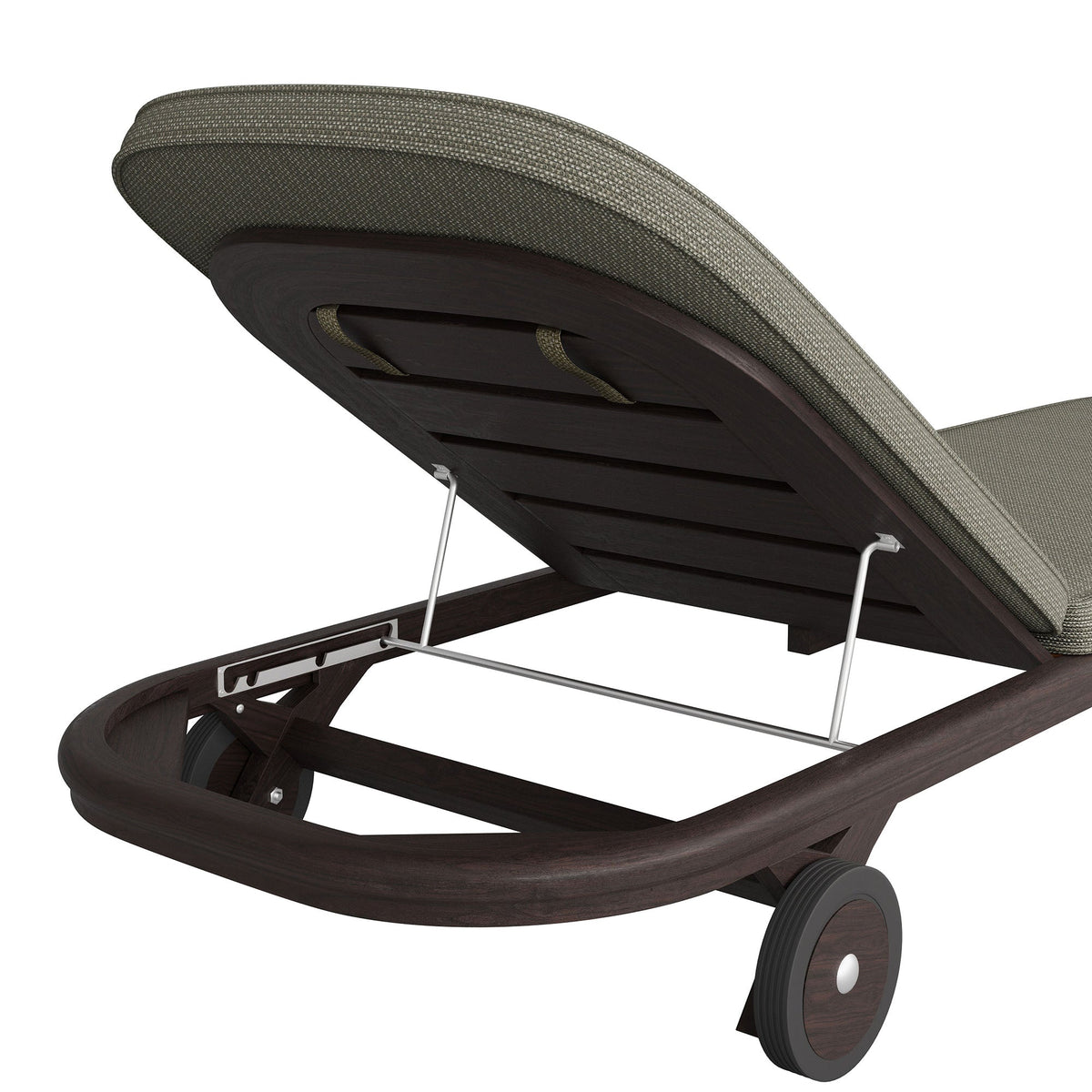Kona Dark Brown Ash Outdoor Teak Wood Chaise Lounge Chair