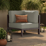 Kona Dark Brown Ash Outdoor Teak Wood Corner Modular Chair