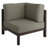 Kona Dark Brown Ash Outdoor Teak Wood Corner Modular Chair