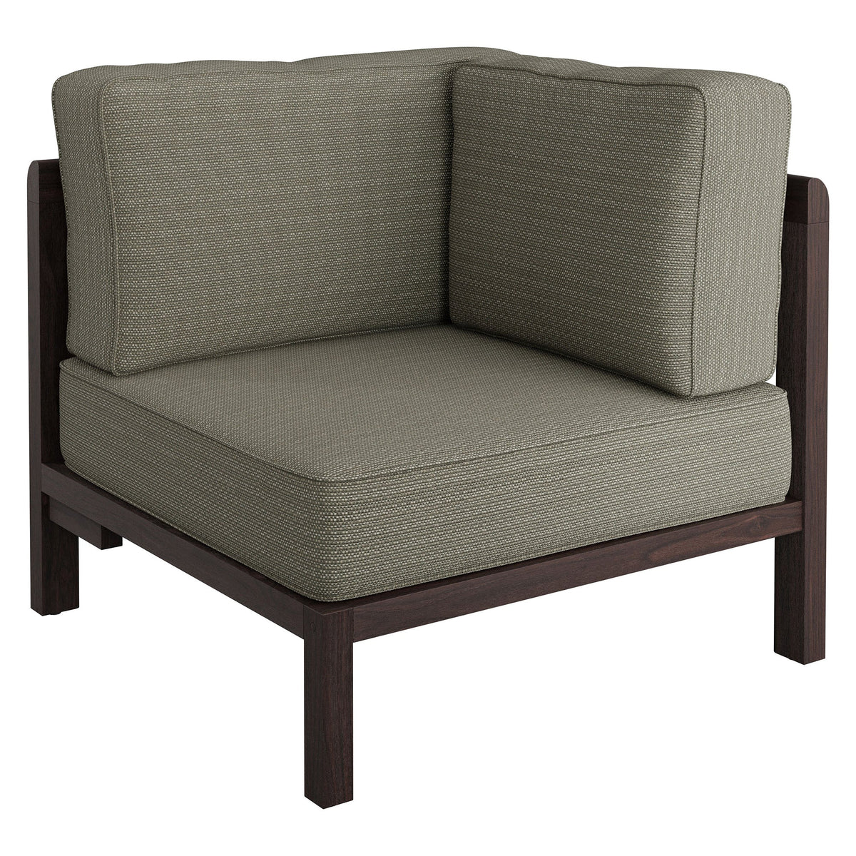 Kona Dark Brown Ash Outdoor Teak Wood Corner Modular Chair