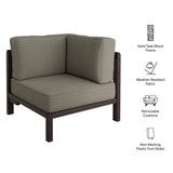 Kona Dark Brown Ash Outdoor Teak Wood Corner Modular Chair