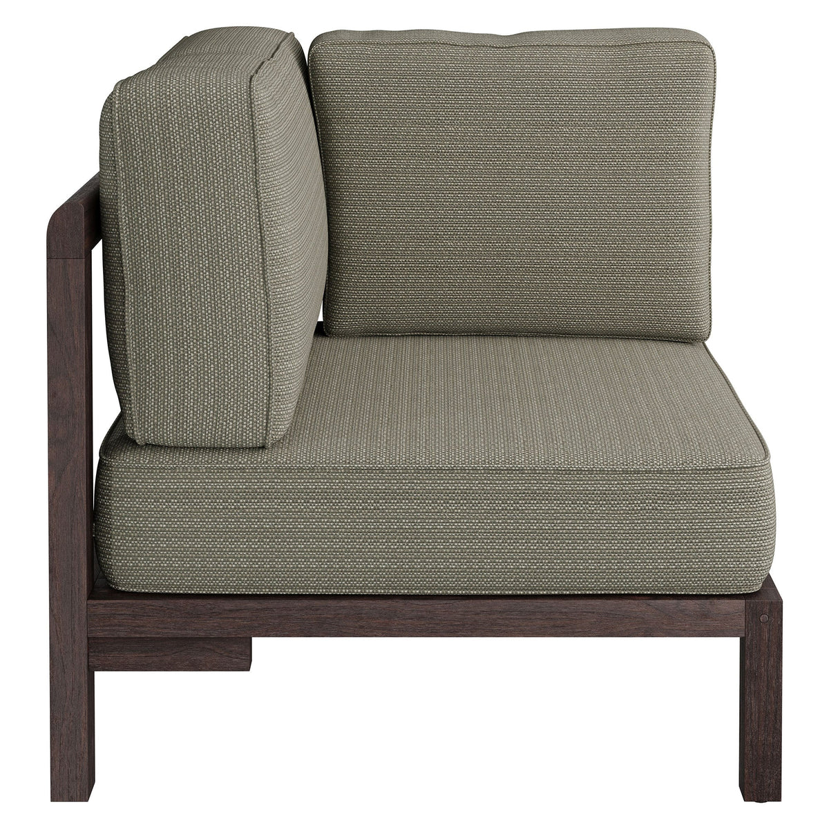 Kona Dark Brown Ash Outdoor Teak Wood Corner Modular Chair