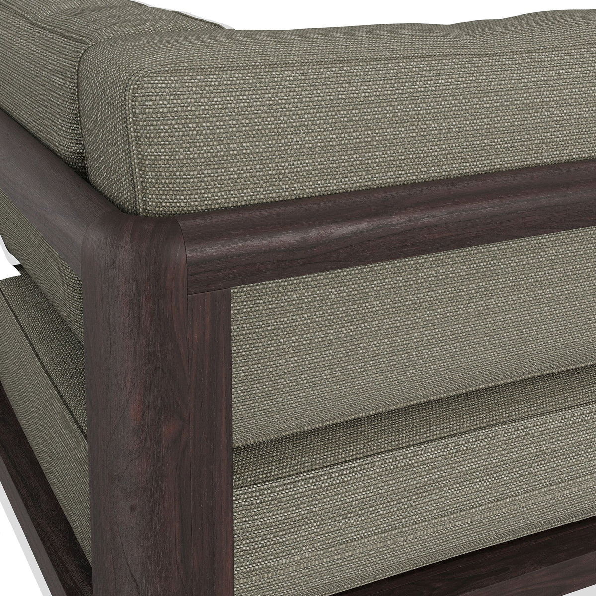 Kona Dark Brown Ash Outdoor Teak Wood Corner Modular Chair
