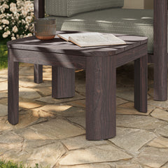 Kona Dark Brown Outdoor Teak Wood Side Table