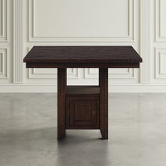 Kona Grove Brown Counter Dining Table w/ 6 Slatback Stools - Ornate Home