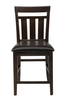 Kona Grove Brown Counter Dining Table w/ 6 Slatback Stools - Ornate Home