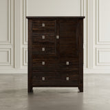 Kona Grove Dark Brown 5 Drawers and 1 Cabinet Chest - Ornate Home