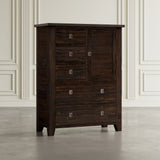 Kona Grove Dark Brown 5 Drawers and 1 Cabinet Chest - Ornate Home