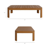 Kona Natural 47 Inch Outdoor Teak Wood Coffee Table - Ornate Home