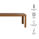 Kona Natural 87 Inch Outdoor Teak Wood Dining Table