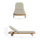 Kona Natural Sand 3-Piece Outdoor Teak Wood Chaise Lounge Set