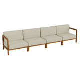 Kona Natural Sand 4-Piece Outdoor Teak Wood Modular Sofa Set