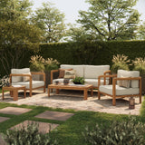 Kona Natural Sand 5-Piece Outdoor Teak Wood Furniture Set