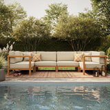 Kona Natural Sand 6-Piece Outdoor Teak Wood Modular Sofa