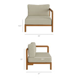 Kona Natural Sand 6-Piece Outdoor Teak Wood Modular Sofa