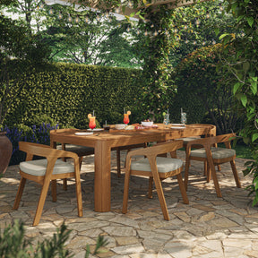 Kona Natural Sand 7-Piece Outdoor Teak Wood Dining Set