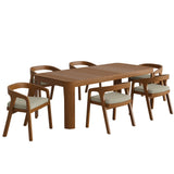 Kona Natural Sand 7-Piece Outdoor Teak Wood Dining Set