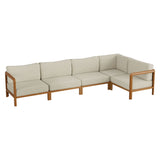 Kona Natural Sand L-Shaped Outdoor Teak Wood Modular Sofa