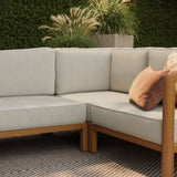 Kona Natural Sand L-Shaped Outdoor Teak Wood Modular Sofa
