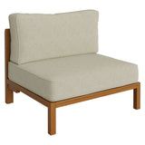 Kona Natural Sand Outdoor Teak Wood Armless Modular Chair - Ornate Home