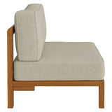 Kona Natural Sand Outdoor Teak Wood Armless Modular Chair - Ornate Home