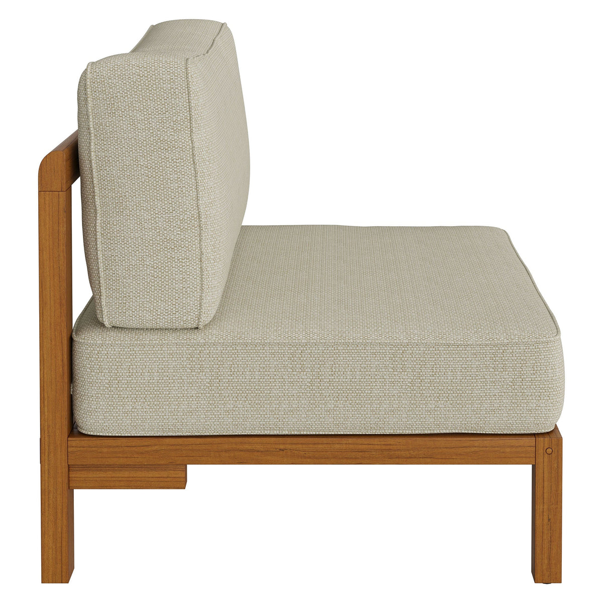 Kona Natural Sand Outdoor Teak Wood Armless Modular Chair - Ornate Home