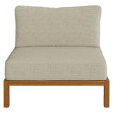 Kona Natural Sand Outdoor Teak Wood Armless Modular Chair - Ornate Home