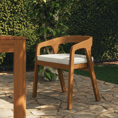 Kona Natural Sand Outdoor Teak Wood Barrel Dining Chair - Ornate Home
