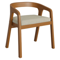 Kona Natural Sand Outdoor Teak Wood Barrel Dining Chair - Ornate Home