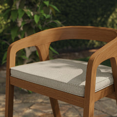 Kona Natural Sand Outdoor Teak Wood Barrel Dining Chair - Ornate Home