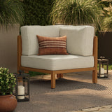 Kona Natural Sand Outdoor Teak Wood Corner Modular Chair