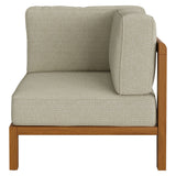 Kona Natural Sand Outdoor Teak Wood Corner Modular Chair