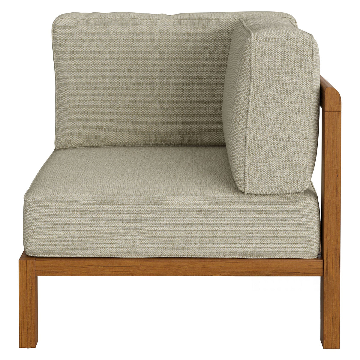 Kona Natural Sand Outdoor Teak Wood Corner Modular Chair