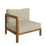 Kona Natural Sand Outdoor Teak Wood Left-Arm Facing Modular Armchair