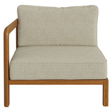 Kona Natural Sand Outdoor Teak Wood Left-Arm Facing Modular Armchair