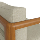 Kona Natural Sand Outdoor Teak Wood Left-Arm Facing Modular Armchair