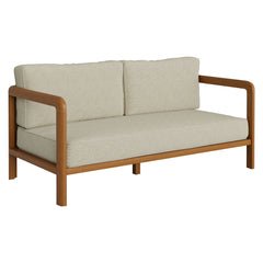 Kona Natural Sand Outdoor Teak Wood Loveseat - Ornate Home