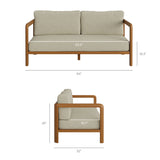 Kona Natural Sand Outdoor Teak Wood Loveseat