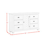 Kona White 4-Piece King Bedroom Set with 2 Nightstands & Dresser - Ornate Home