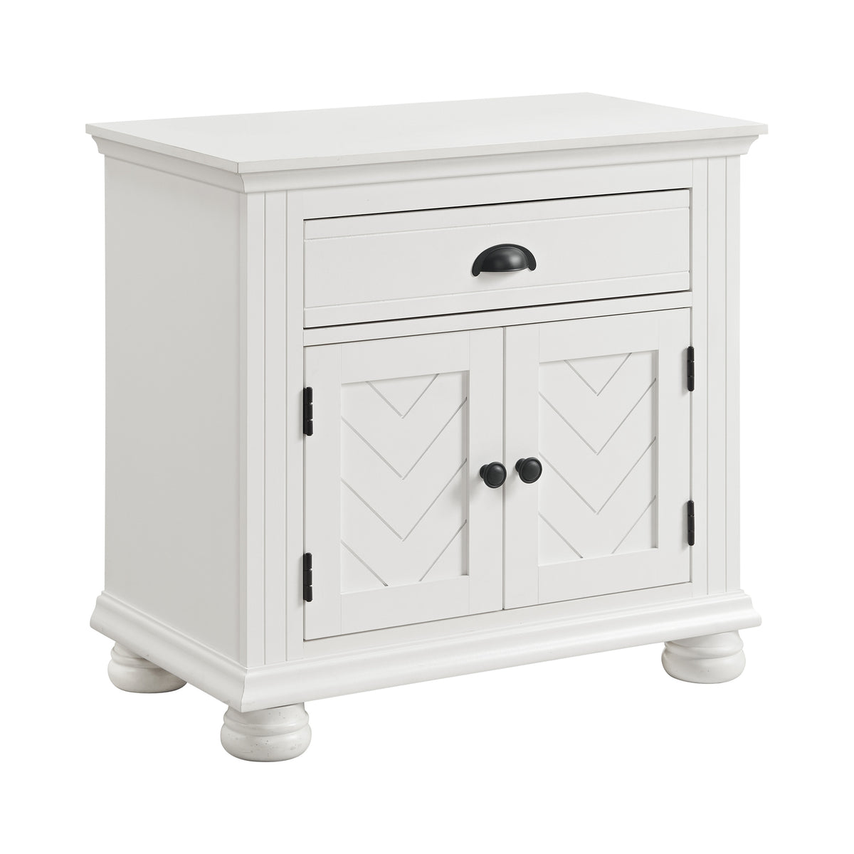 Kona White 4-Piece Queen Bedroom Set with 2 Nightstands & Dresser - Ornate Home