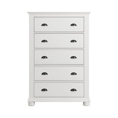 Kona White 5-Drawer Chest - Ornate Home