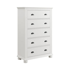 Kona White 5-Piece King Bedroom Set - Ornate Home
