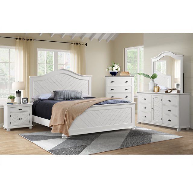 Kona White 5-Piece King Panel Bedroom Set