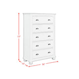 Kona White 5-Piece Queen Bedroom Set - Ornate Home