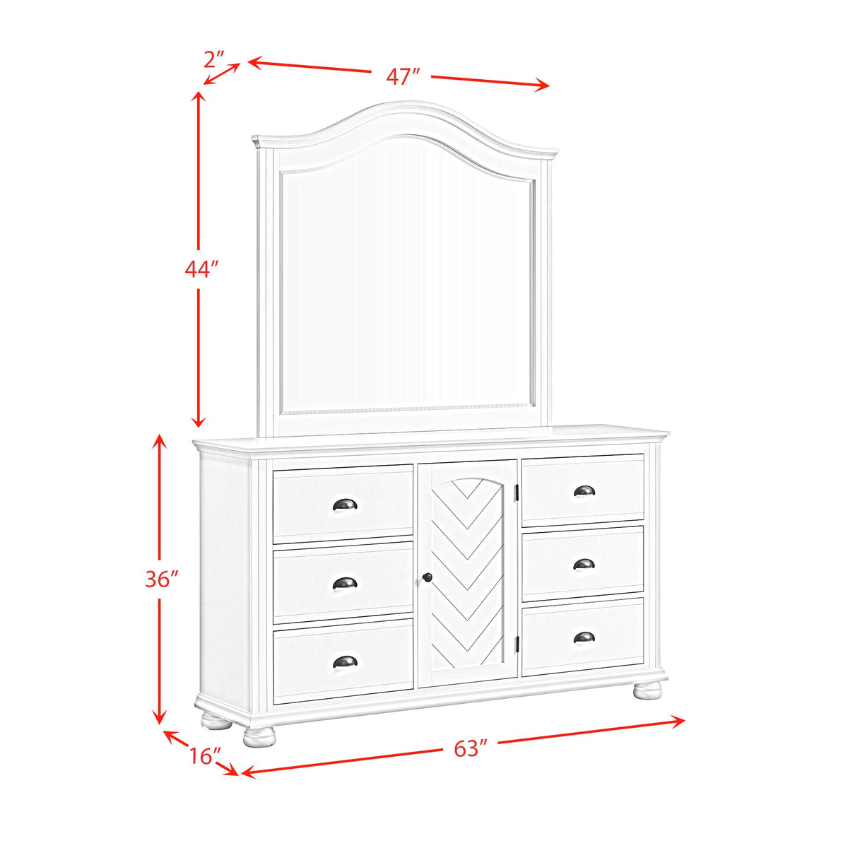 Kona White 5-Piece Twin Panel Bedroom Set - Ornate Home