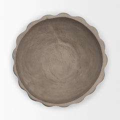 Konya Earthen Gray-Brown Large Dotted Paper Mache Centerpiece Bowl - Ornate Home