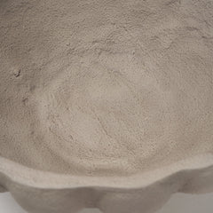 Konya Earthen Gray-Brown Large Dotted Paper Mache Centerpiece Bowl - Ornate Home