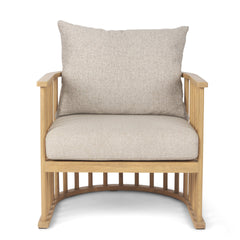 Kopari Beige/Light Brown Fabric Wood Accent Chair - Ornate Home