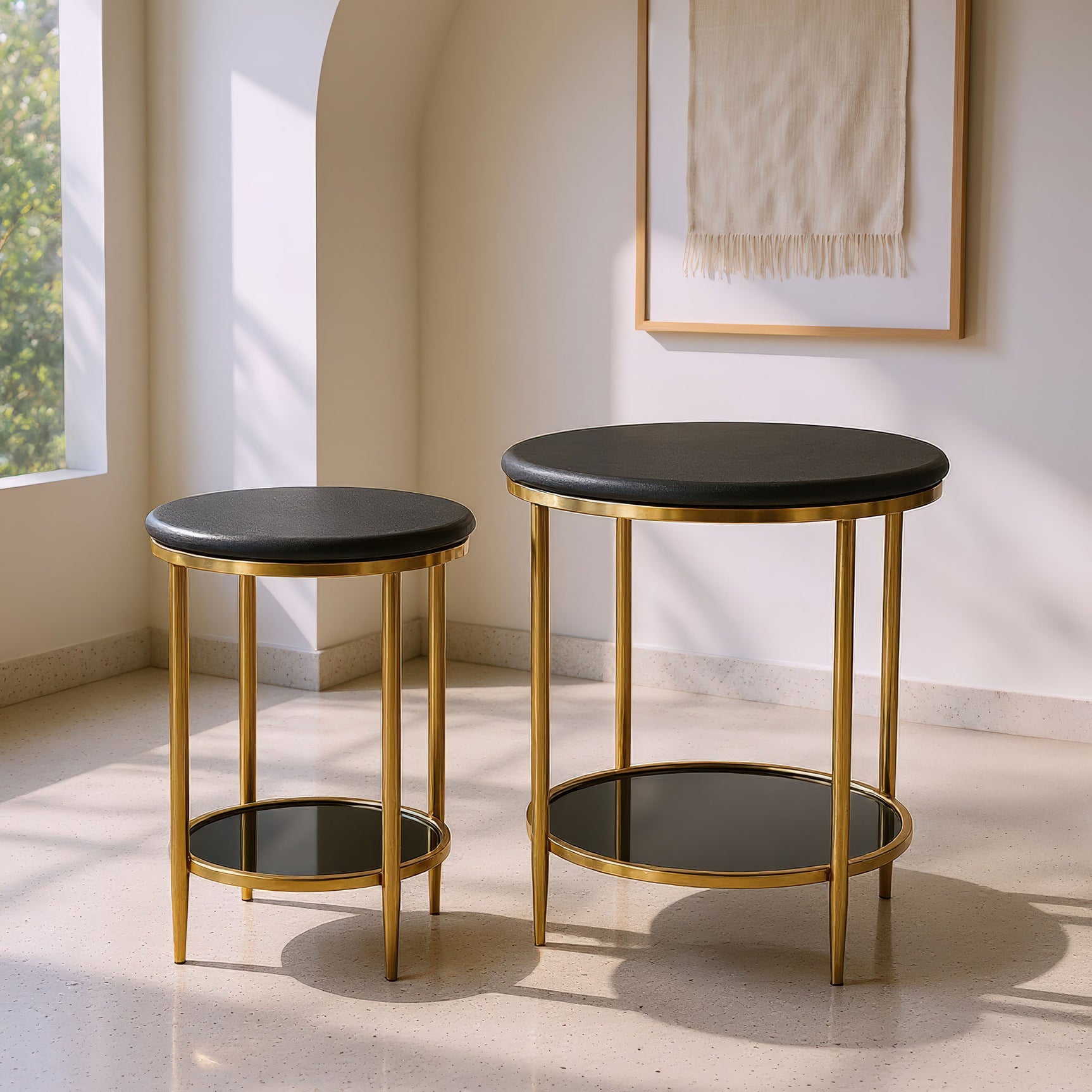 Koper Black Coffee Table Set (2-Piece) - Ornate Home