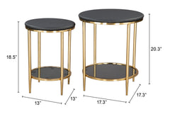 Koper Black Coffee Table Set (2-Piece) - Ornate Home